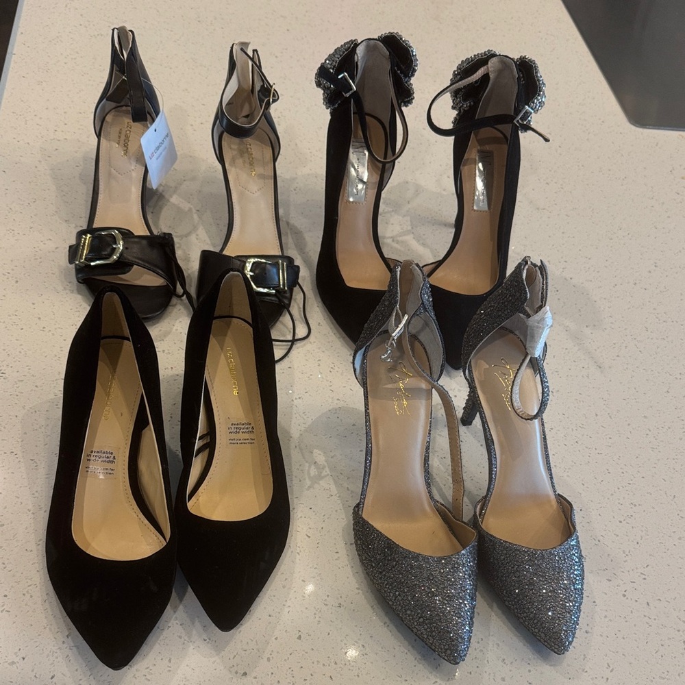 Elegant Black and Silver Women's Heels